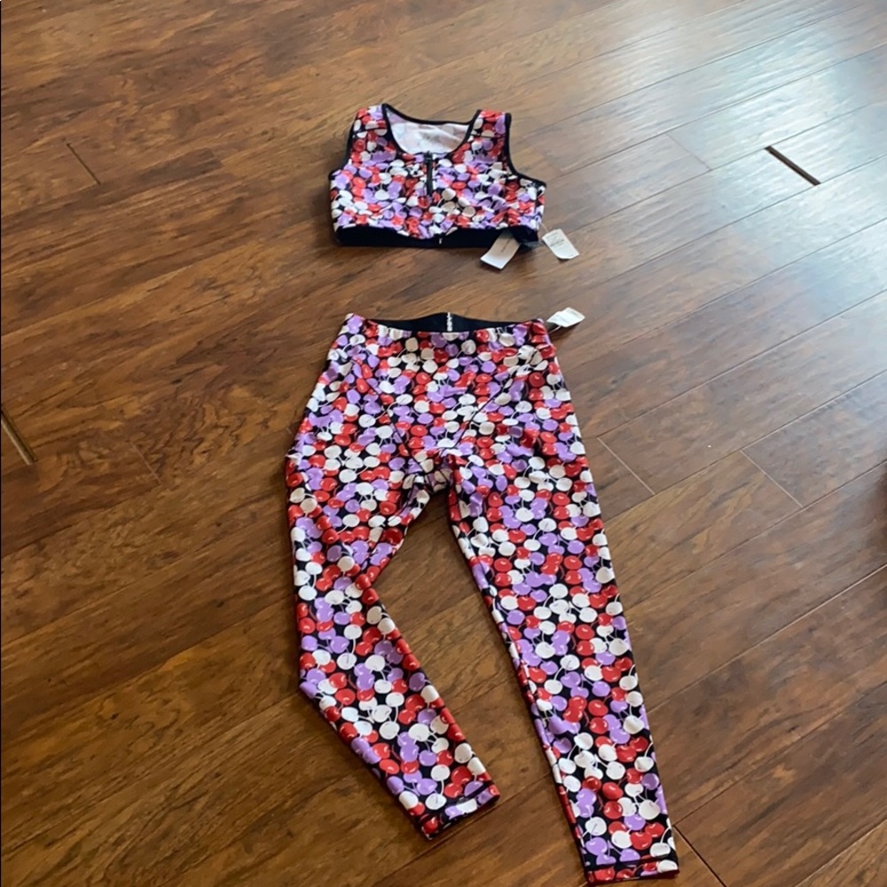 ADAM SELMAN  CHERRY TRI COLOR TOP